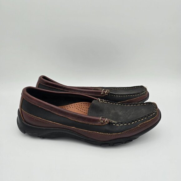 Allen Edmonds Boulder Venetian Driving Moccasins Mens Size 9 Black Brown Leather - Picture 5 of 10